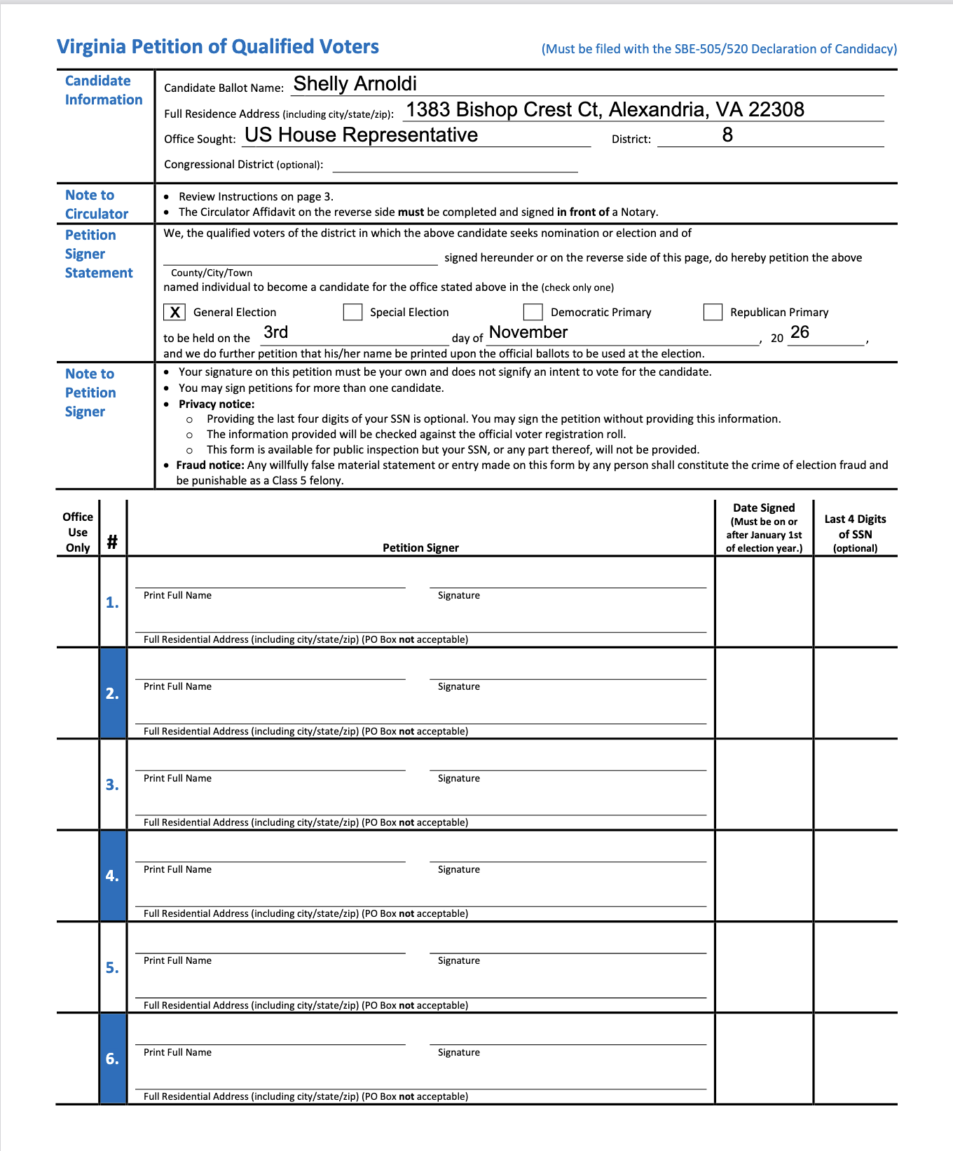 Virginia Petition of Qualified Voters — click to download